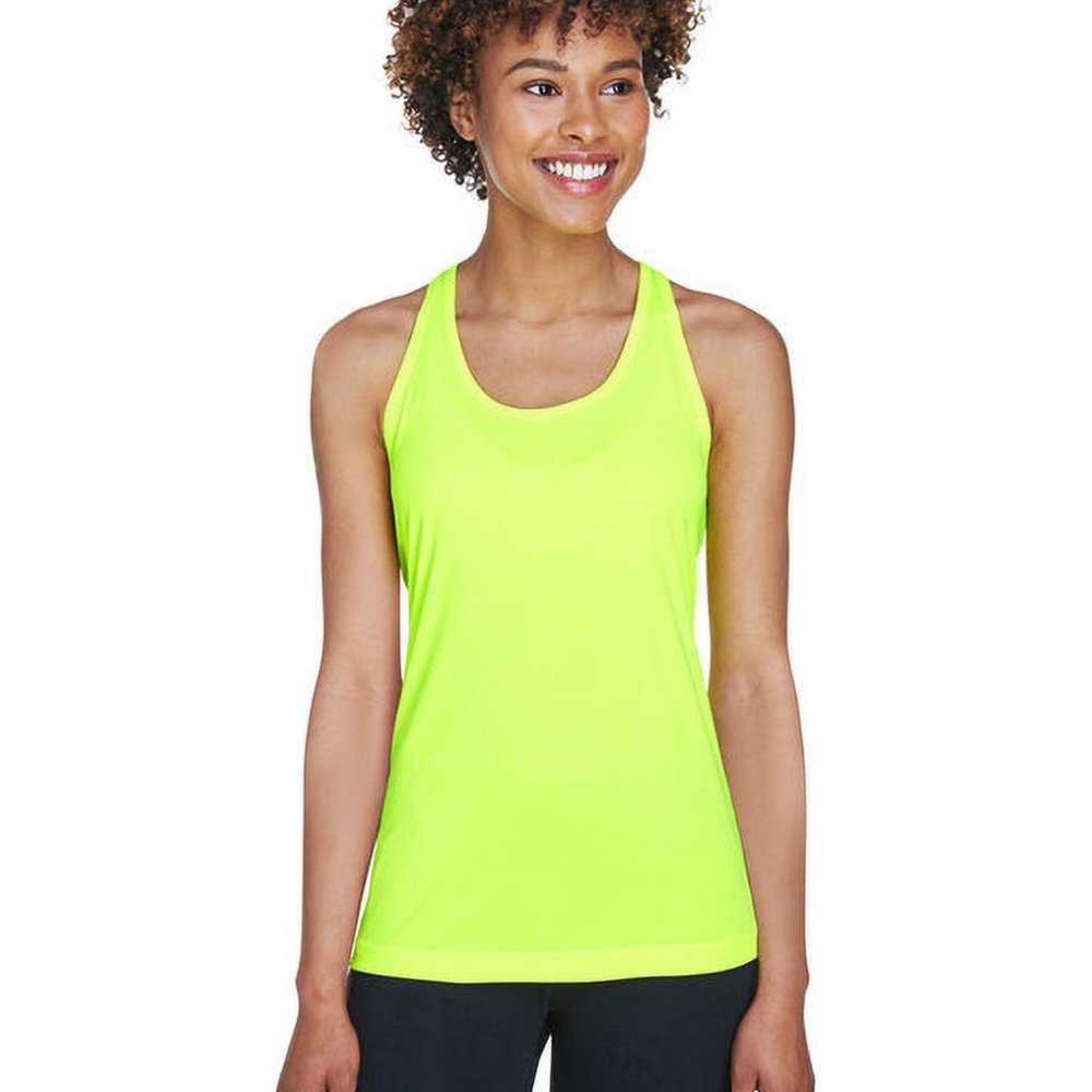 Athletic Works Med (8-10) Fluorescent Neon Lime Green Stretchy Spandex Tank Top